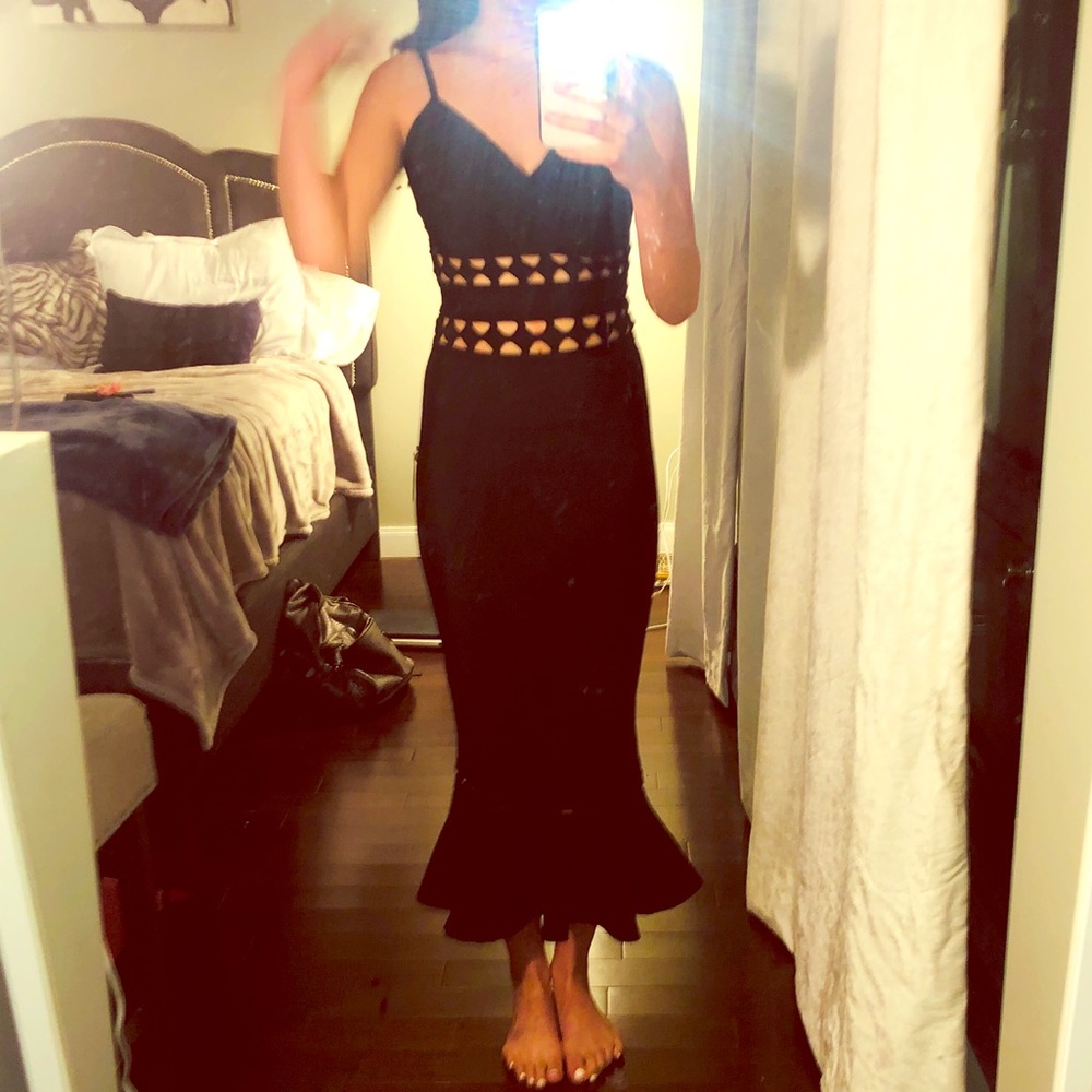 Long black bandage dress!